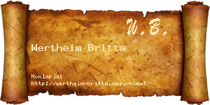 Wertheim Britta névjegykártya